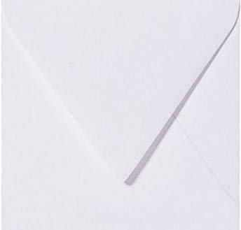 25 quadratische Briefumschläge Weiß Format 15 × 15 cm mit Dreieckslasche