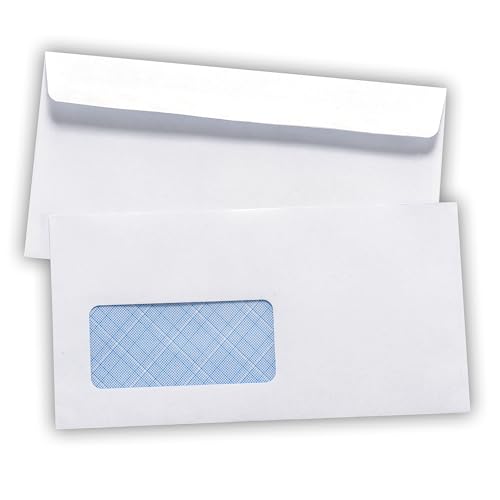 100 Briefumschläge mit Fenster DIN Lang hitzebeständiges Folienfenster