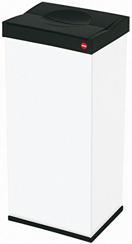 Hailo 6402-901 Großraum-Abfallbox Big-Box 60 Weiss mit praktischen Schwingerdeckel