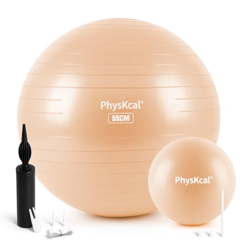 PhysKcal Gymnastikball in 55 cm bis 85 cm und 23 cm Pilatesball Set mit Luftpumpe