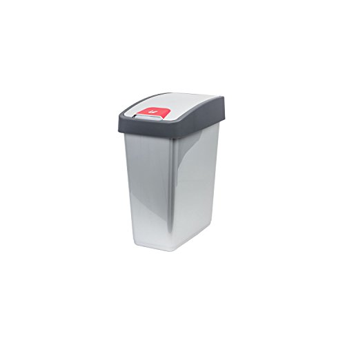 keeeper Premium Abfallbehälter mit Flip-Deckel Soft Touch 10 l Silber