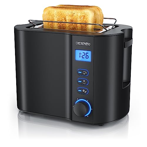 Arendo Toaster Edelstahl Doppelwandgehäuse mit Restzeitanzeige