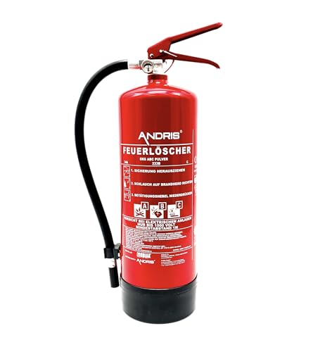 Original ANDRIS® EN3 Feuerlöscher 6 kg mit Halterung und Prüfnachweis