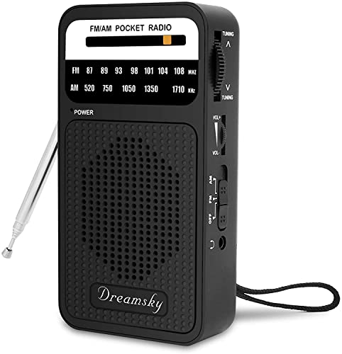 DreamSky Taschenradio batteriebetriebenes AM FM-Radio