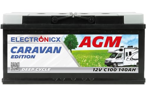 Premium AGM Batterie 140 Ah 12 V für Wohnwagen Solarbatterie für Camping