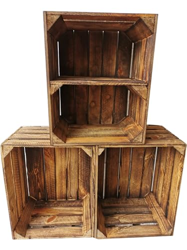 Holzkisten geflammt für den Möbelbau 50 × 40 × 30 cm in vielen Variationen