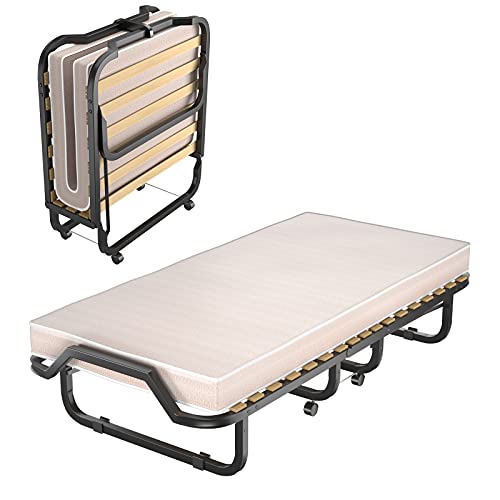 COSTWAY Besucherbett mit Matratze aus Rückstellschaum belastbar bis 120 kg