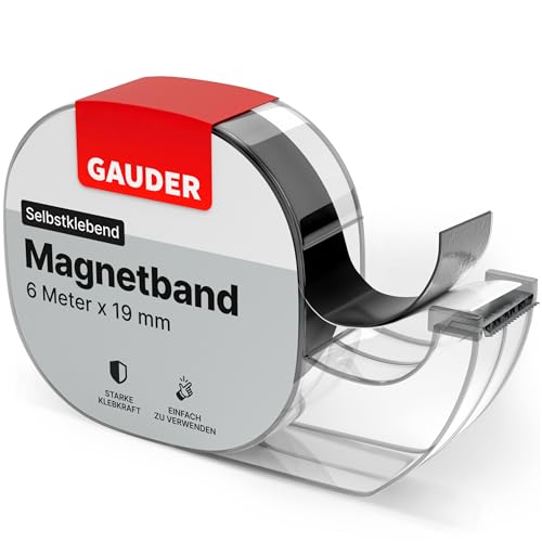 GAUDER Magnetklebeband 6 m in der Spenderbox für leichte Gegenstände