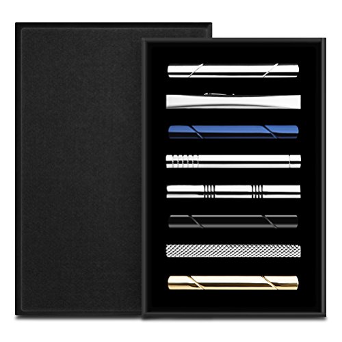 HBselect 8er Set Krawattenklammern mehrere Farben und Formen für alle Anlässe