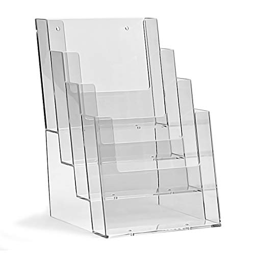 Taymar® Prospektständer für DIN A5 Prospekte mit 4 Etagen transparent