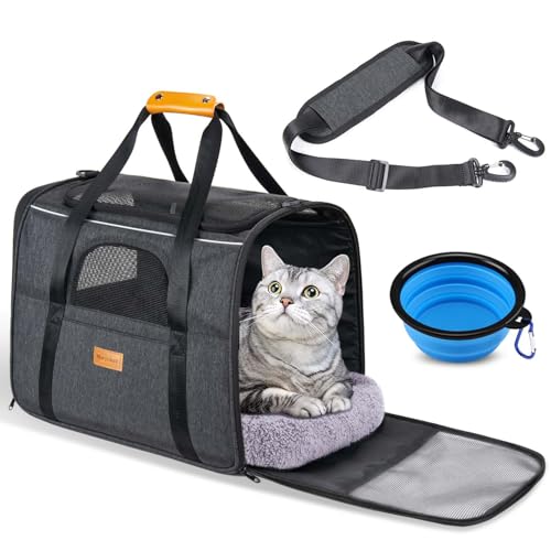 Morpilot Transportbox faltbare Katzentasche Hundetragetasche mit Schultergurt