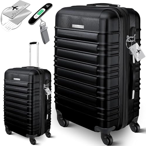 KESSER® Reisekoffer mittlerer Hartschalenkoffer mit Kofferwaage + Gepäckanhänger