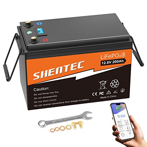 Shentec LiFePO4 12 V Akku 200AH Lithium Batterie mit Bluetooth zur Überwachung