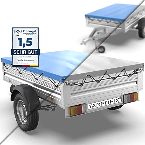 Tarpofix® Anhängerplane als Flachplane in Blau extra randverstärkt mit Planenseil