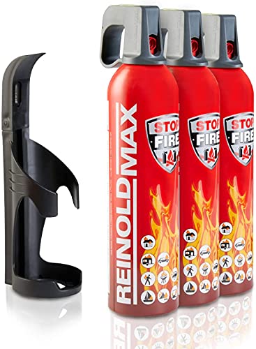XENOTEC Premium Feuerlöschspray Stopfire 3 × 750 ml mit Wandhalter