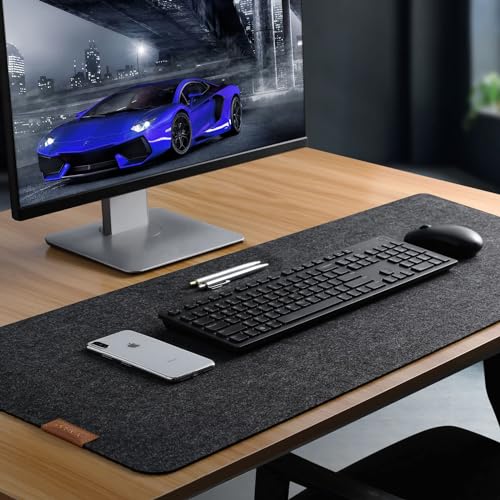 Schreibtischunterlage Filz 100 × 40 cm rutschfester Desk Mat Filz Mauspad groß